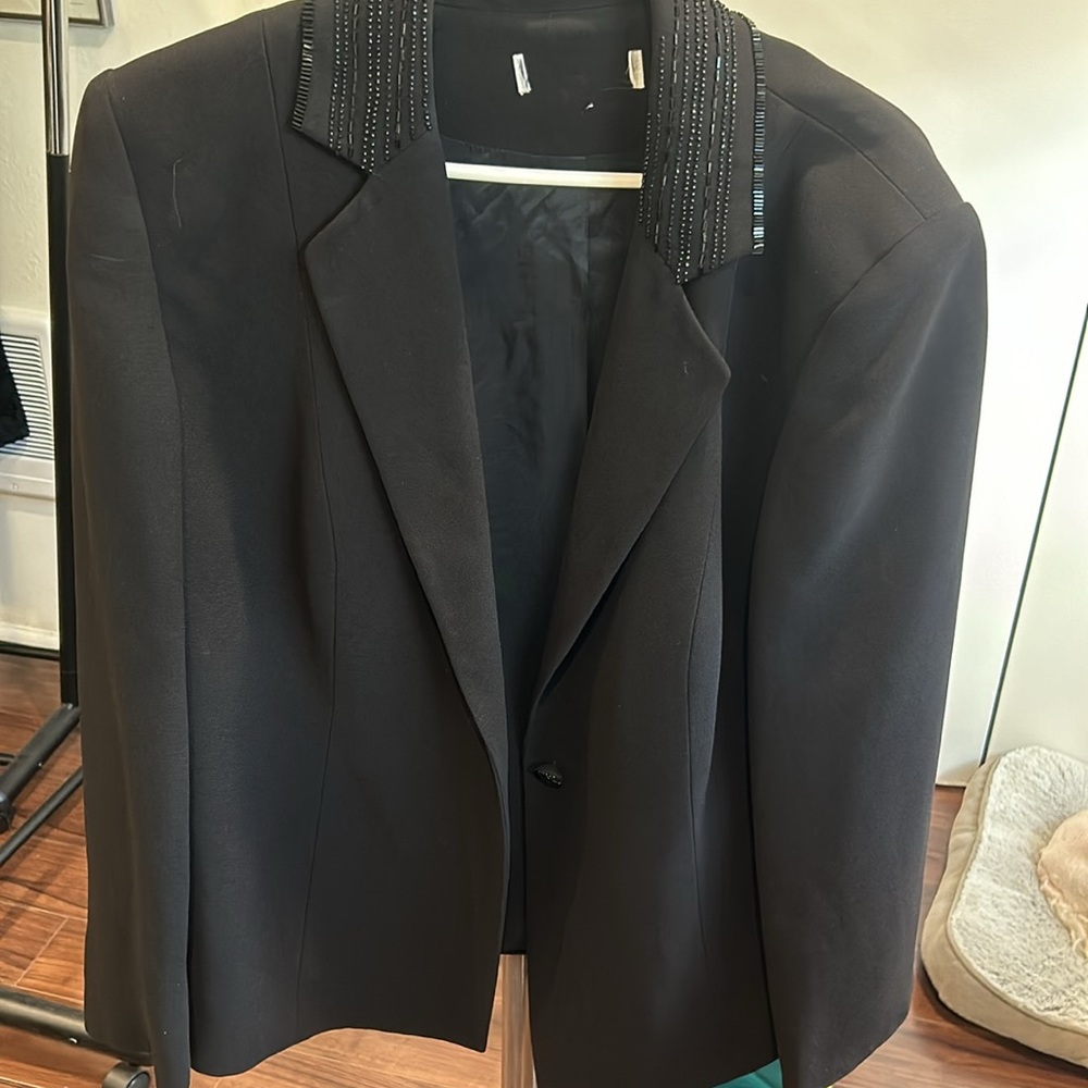 Black Blazer with beads on collar